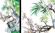 清翠的竹子画