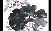 荷花水墨画