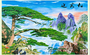 精美迎客松风景画