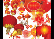 红灯笼等新年设计图片