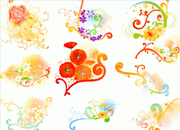 七彩水粉花纹